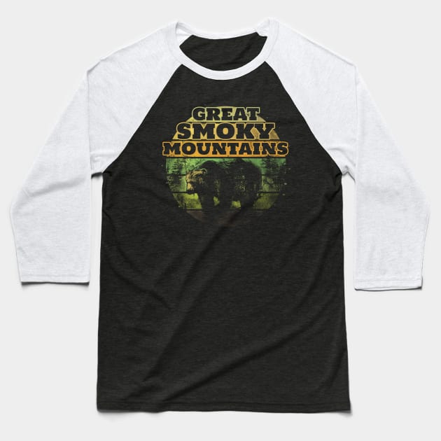 Great Smoky Mountains National Park Baseball T-Shirt by Area31Studios